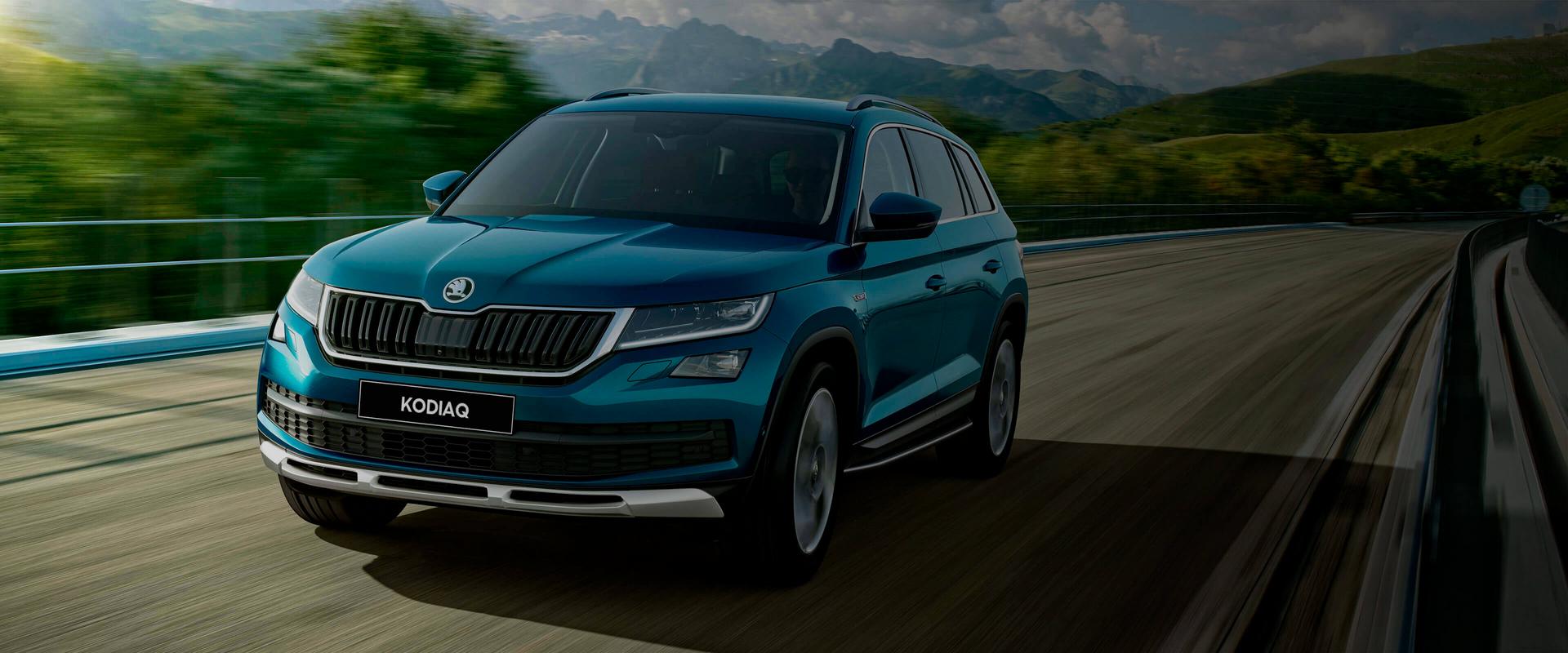 Skoda Kodiaq в салоне с бантом